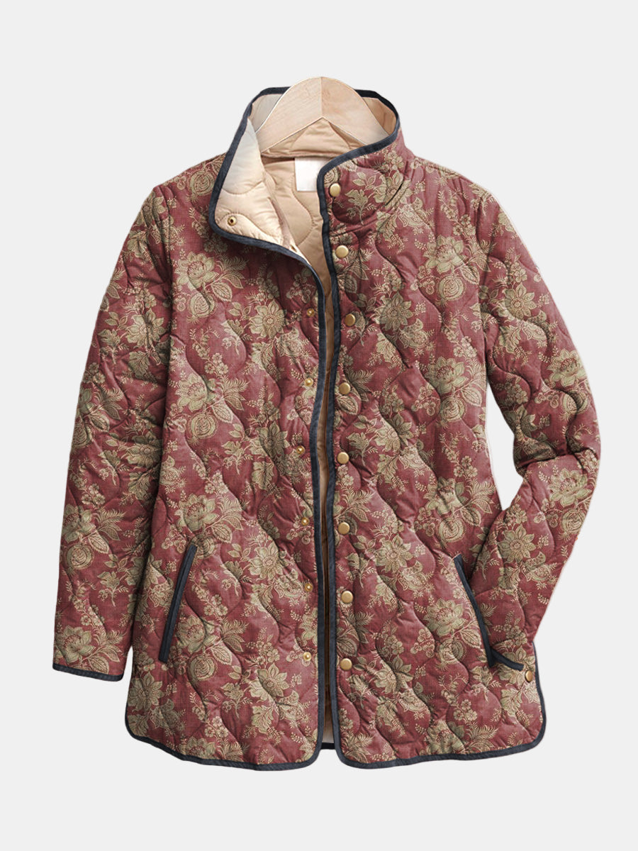 Corinne | Retro Floral Quilted Jacket