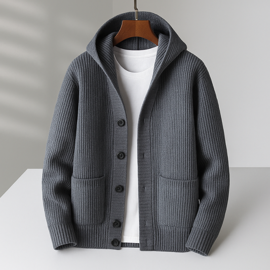Wolfgar | Hooded Button-Through Cardigan