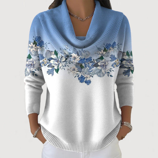 Aurora | Floral Roll Neck Jumper