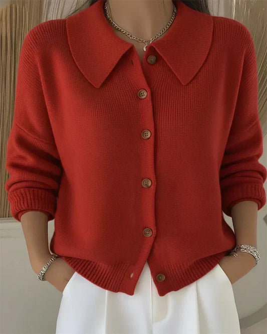 Velia | Shirt Collar Cardigan