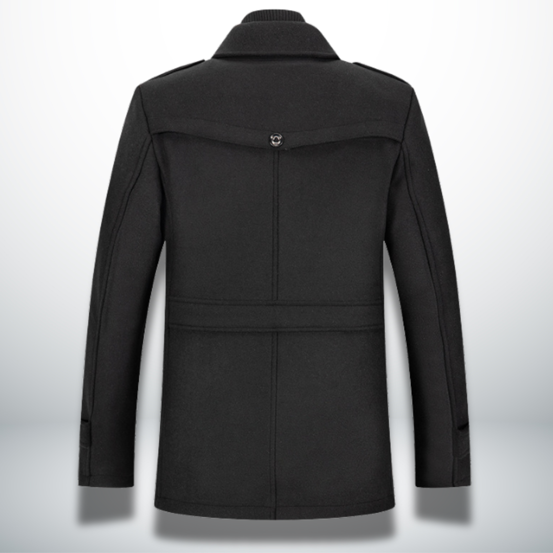 Angelo | Double-Fastening Wool-Look Overcoat