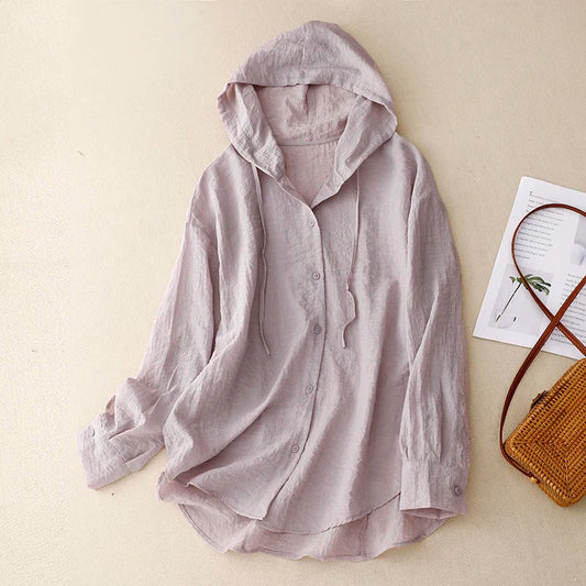 Amanda | Button-Front Hooded Overshirt