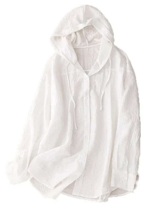 Amanda | Button-Front Hooded Overshirt