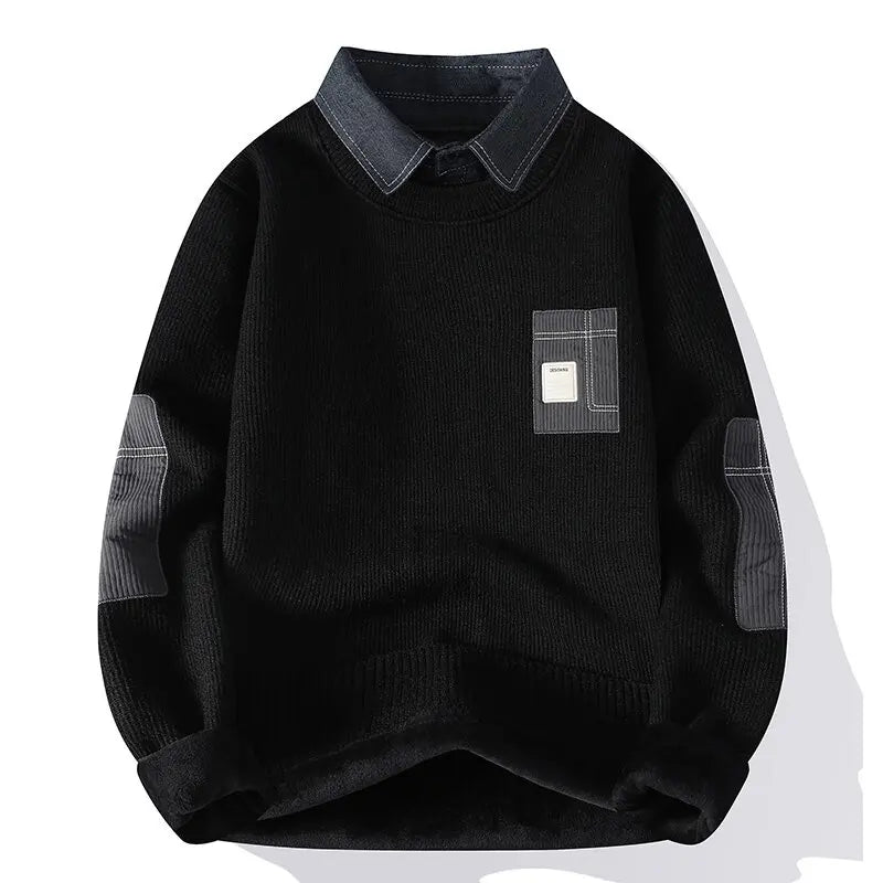 Brooks | Denim-Look Knit Top