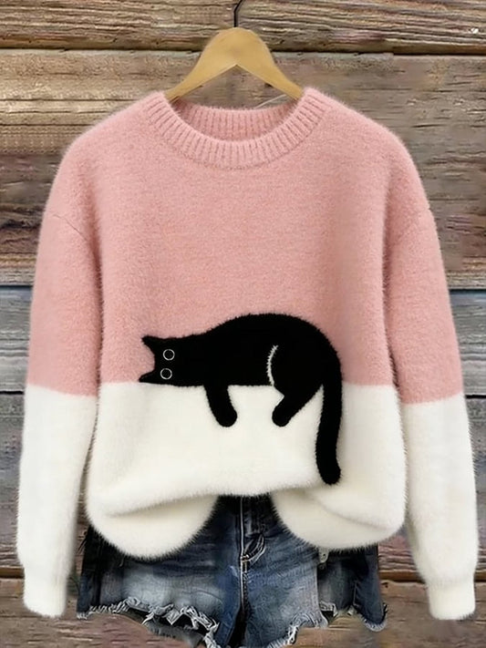 Jocelyne | Cat Print Oversized Jumper