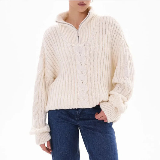 Solene | Zip-Neck Funnel Jumper