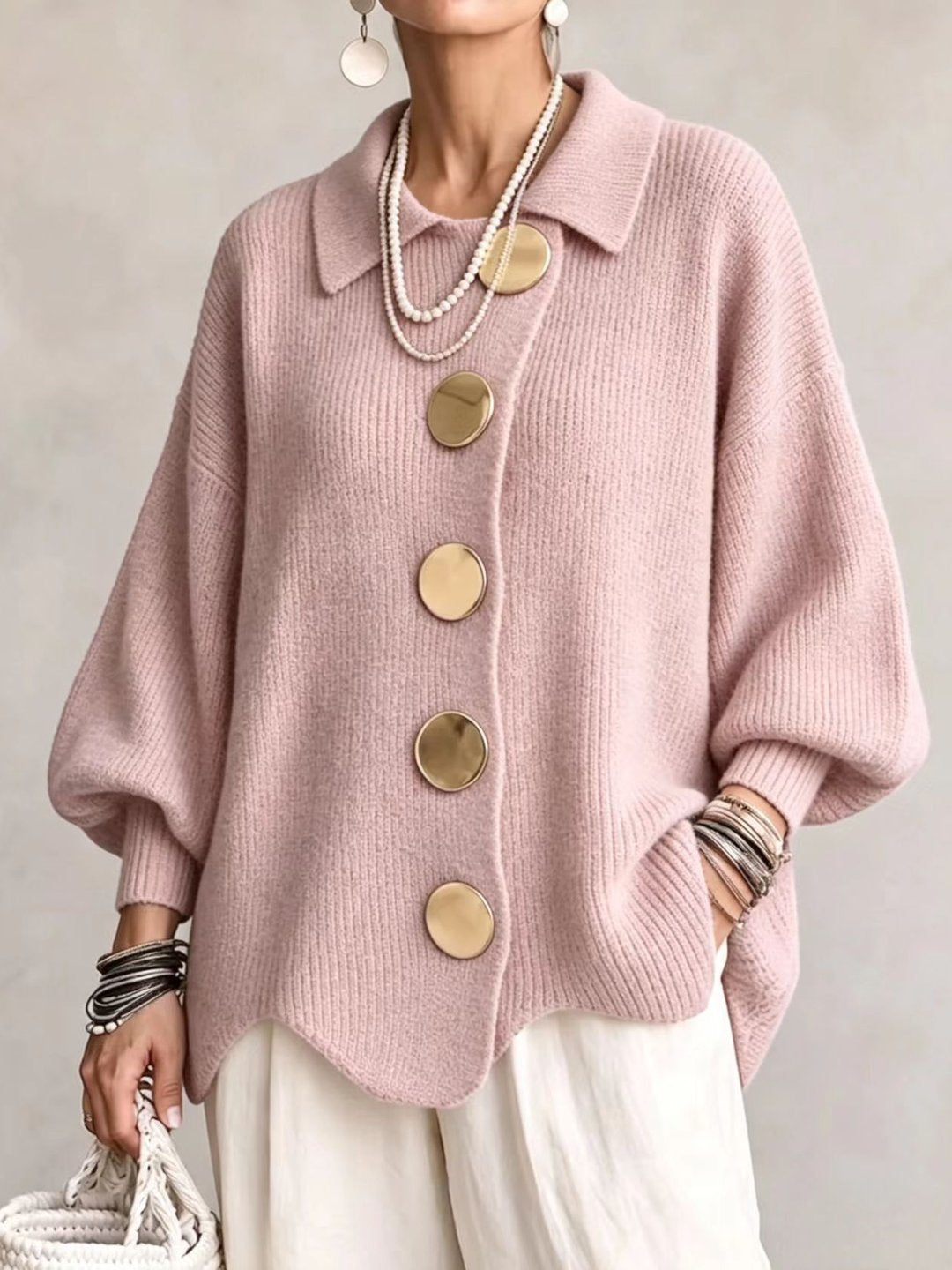 Stefanie | Oversized Collared Cardigan