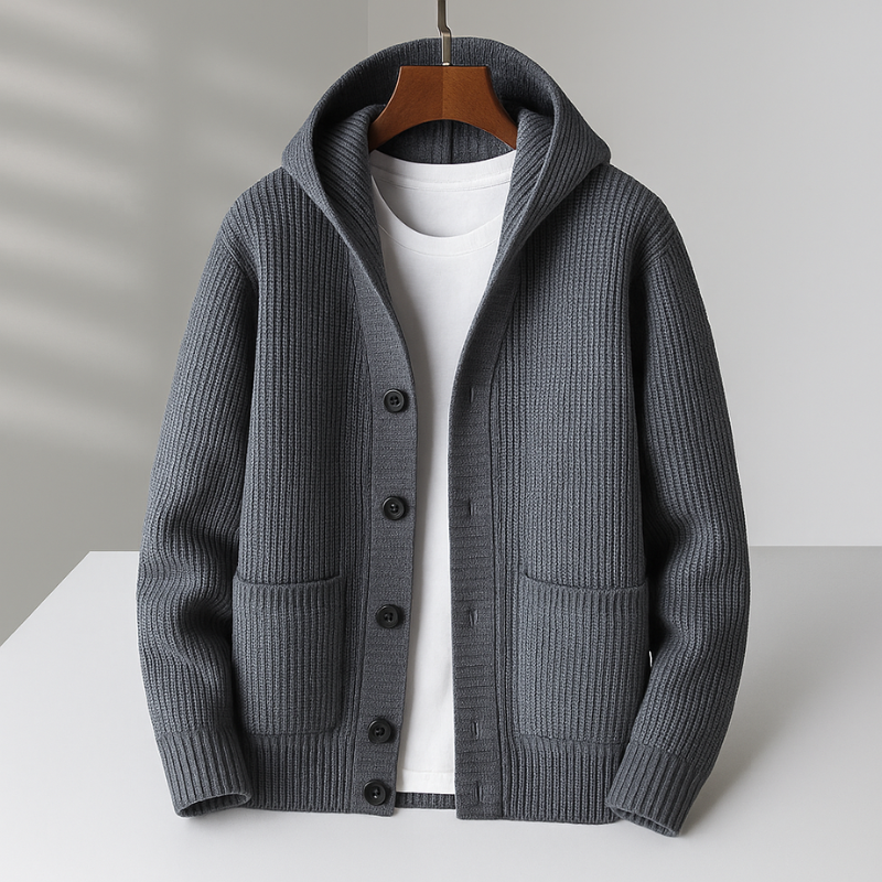 Wolfgar | Hooded Button-Through Cardigan