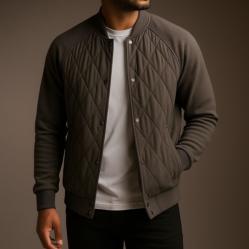 Leif | Diamond-Quilted Overshirt Jacket