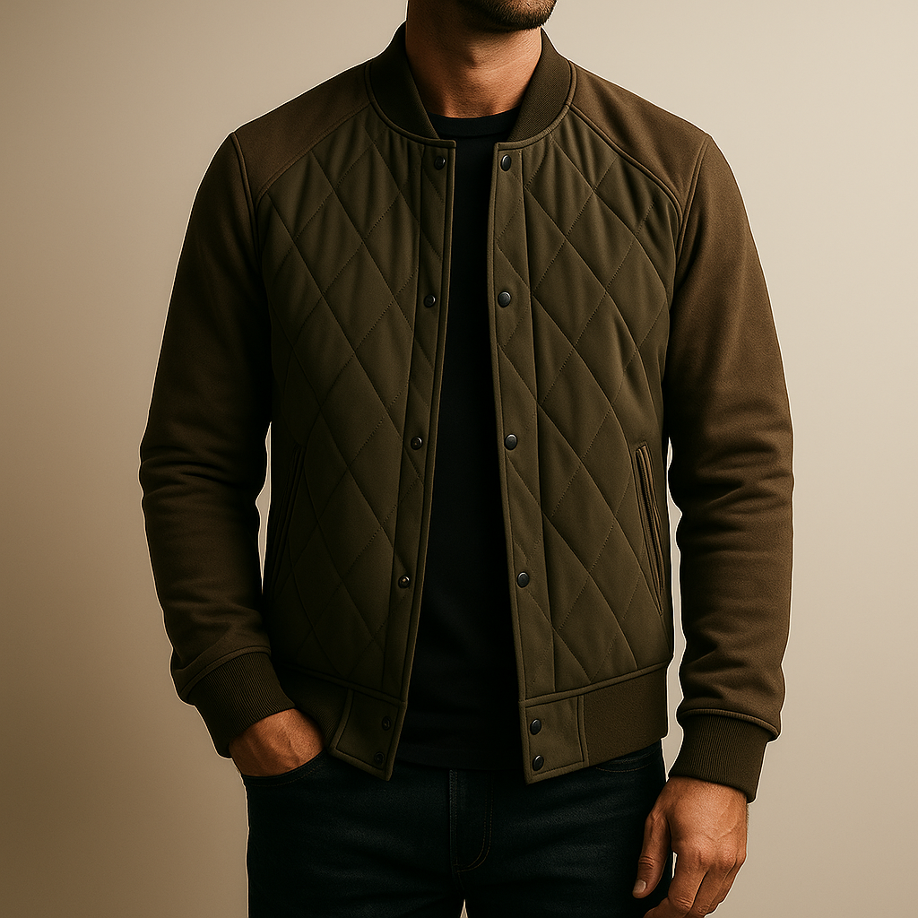Leif | Diamond-Quilted Overshirt Jacket