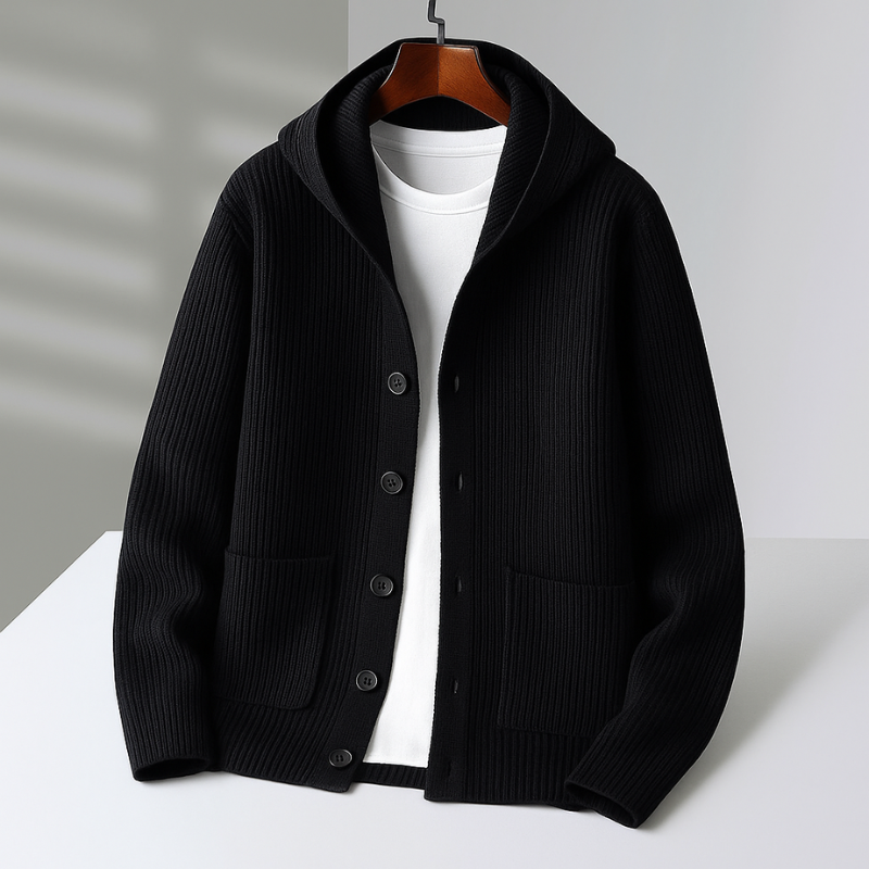 Wolfgar | Hooded Button-Through Cardigan