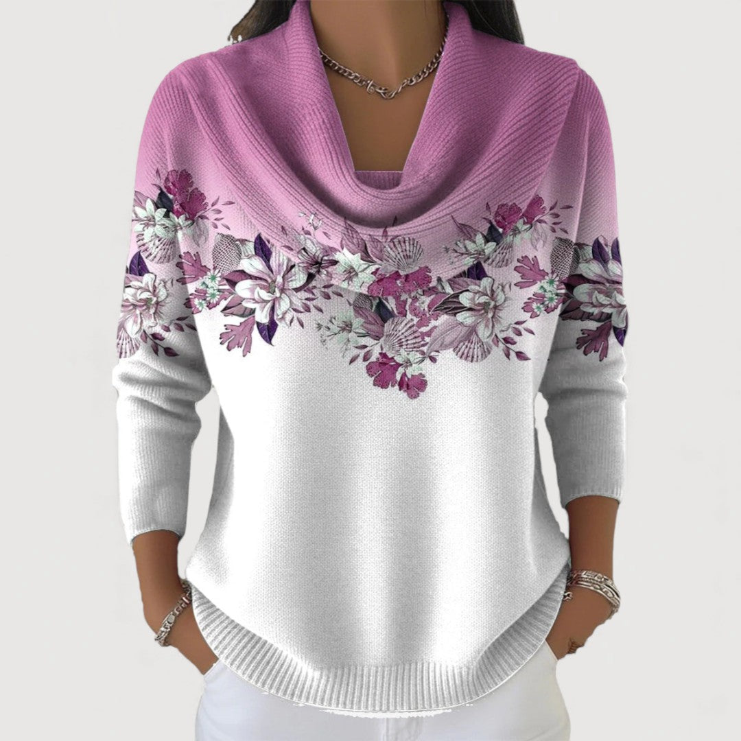 Aurora | Floral Roll Neck Jumper