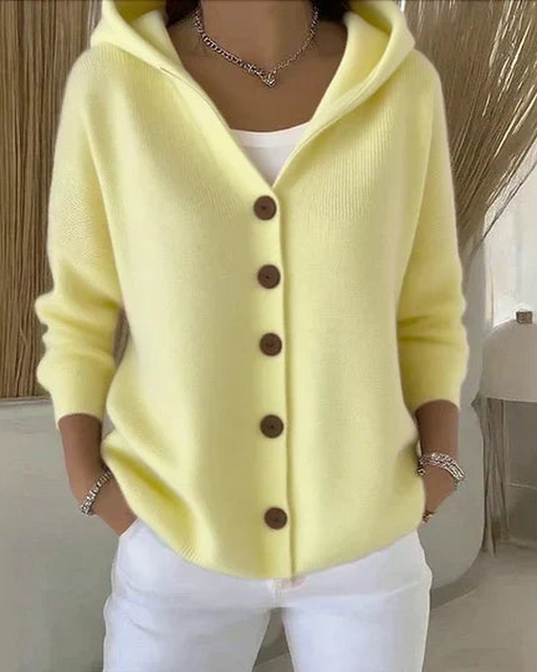 Evadne | Hooded Button Cardigan