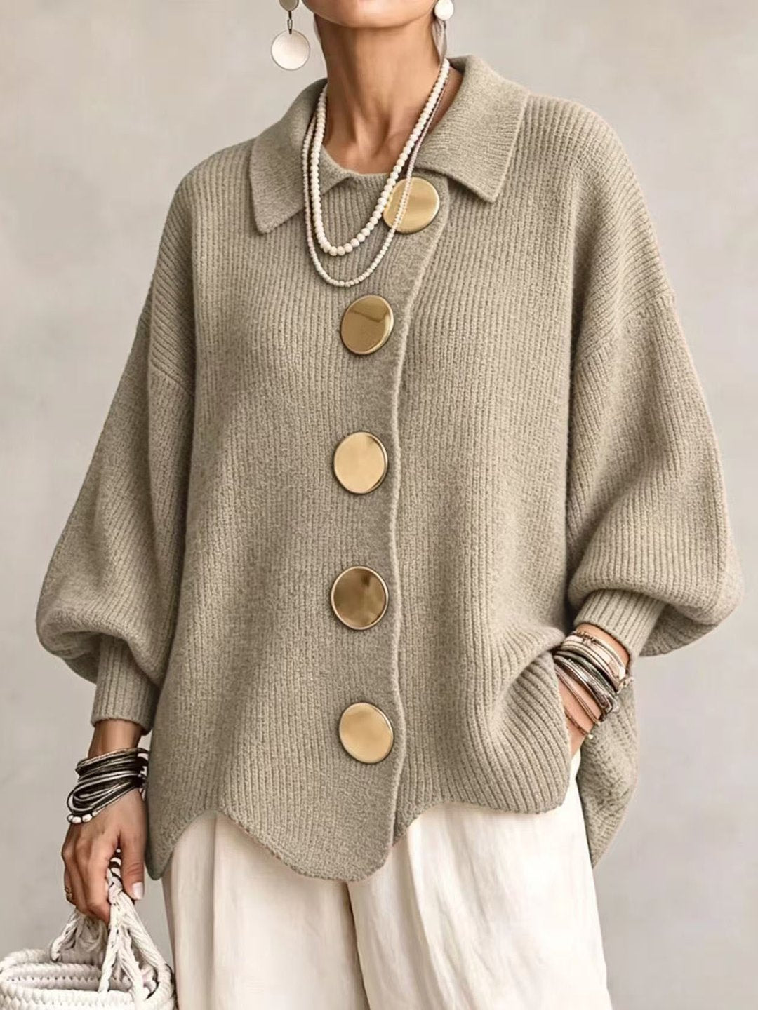 Stefanie | Oversized Collared Cardigan