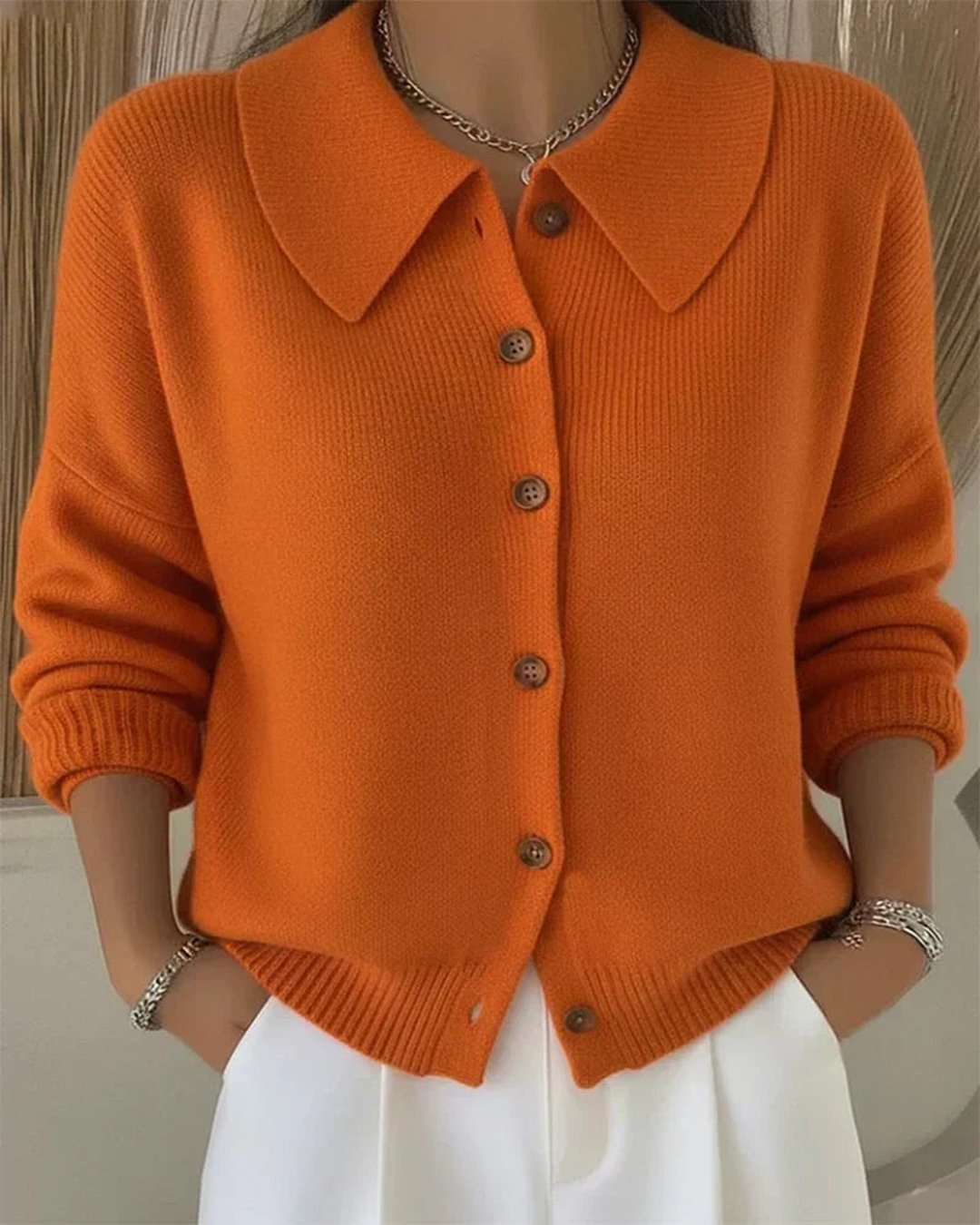 Tyeshia | Collared Button Cardigan