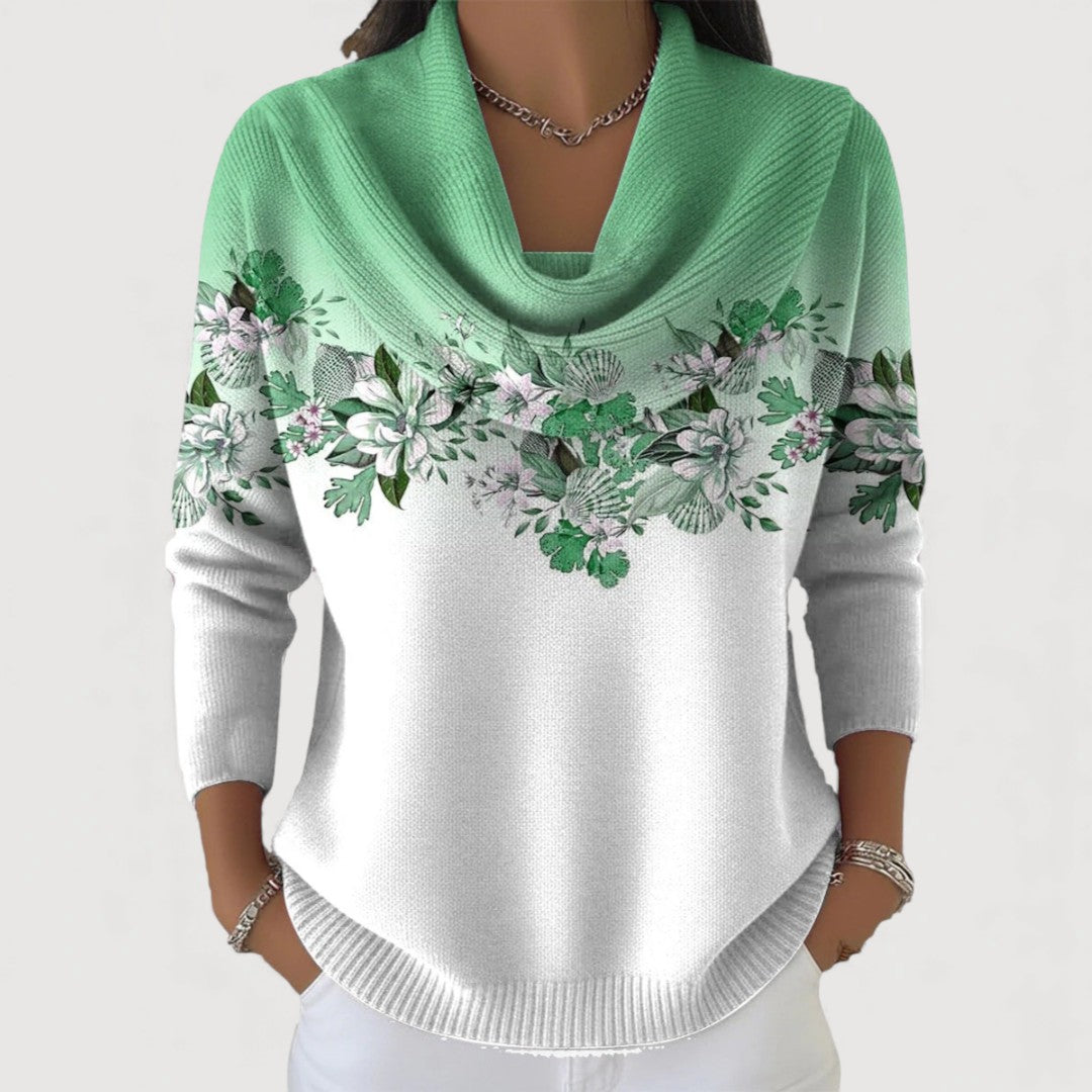 Aurora | Floral Roll Neck Jumper