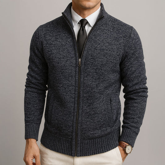Matteo | Zip-Through Stand-Collar Cardigan