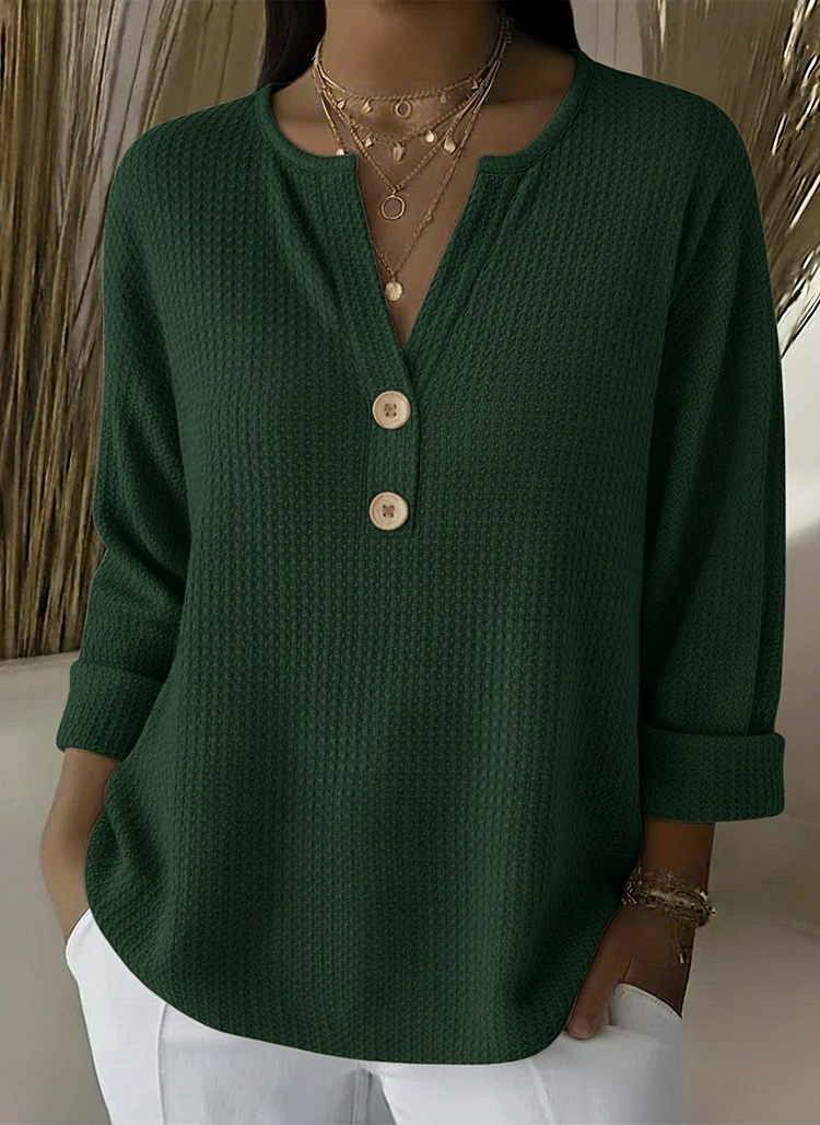 Lucia | Textured Henley Top