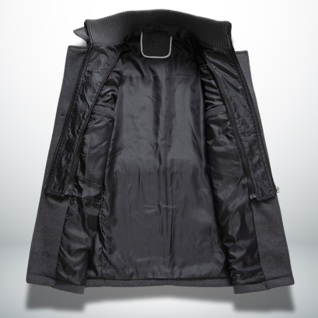 Angelo | Double-Fastening Wool-Look Overcoat