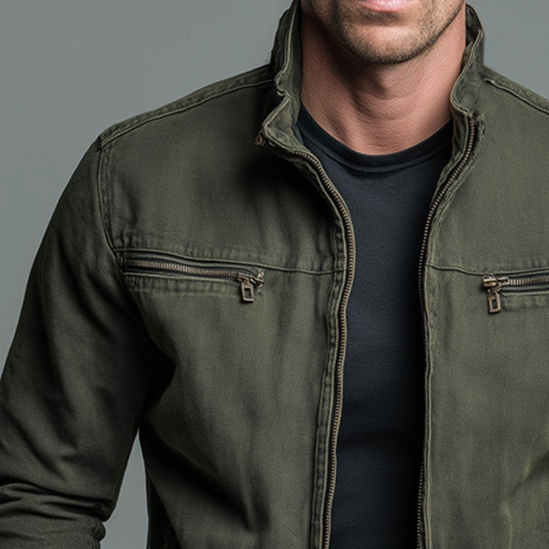 Rodney | Washed Cotton Zip Jacket