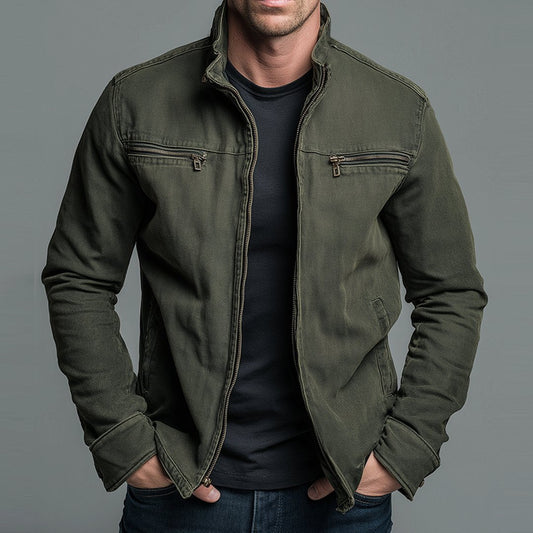 Rodney | Washed Cotton Zip Jacket