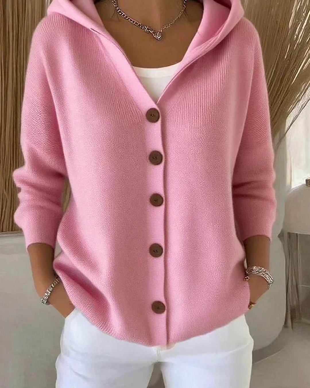 Evadne | Hooded Button Cardigan