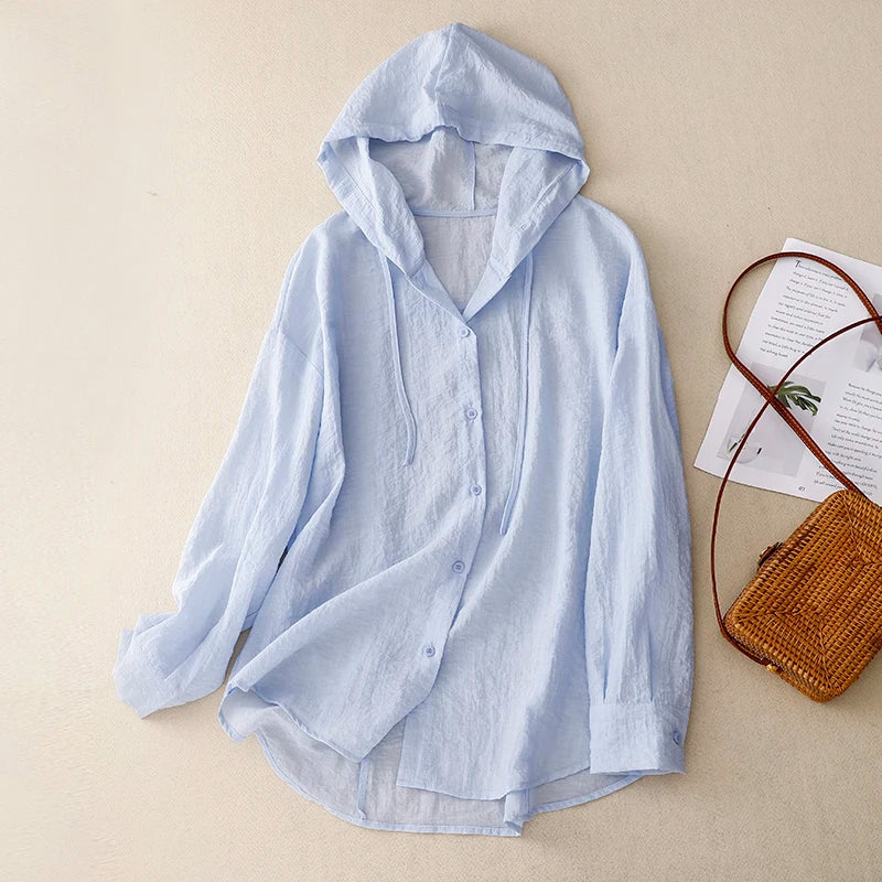 Amanda | Button-Front Hooded Overshirt