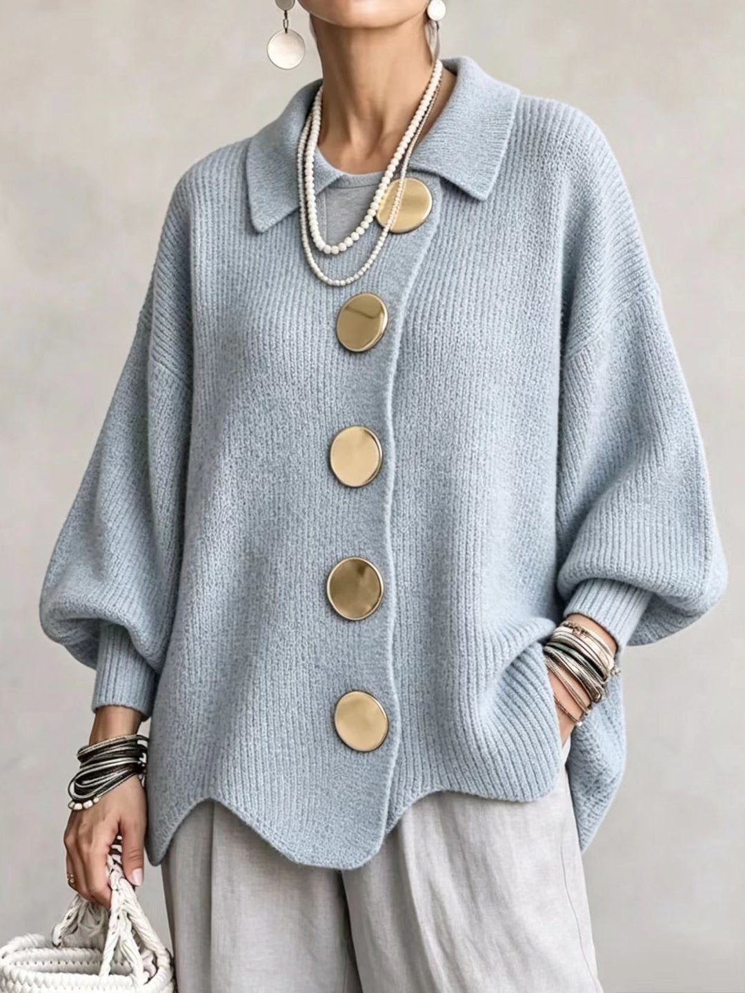 Stefanie | Oversized Collared Cardigan