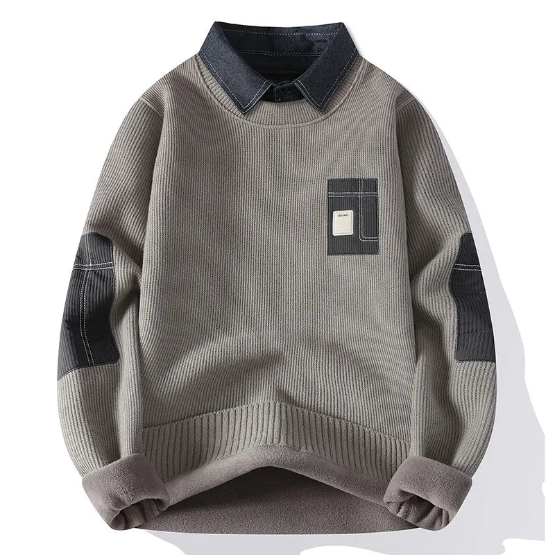 Brooks | Denim-Look Knit Top