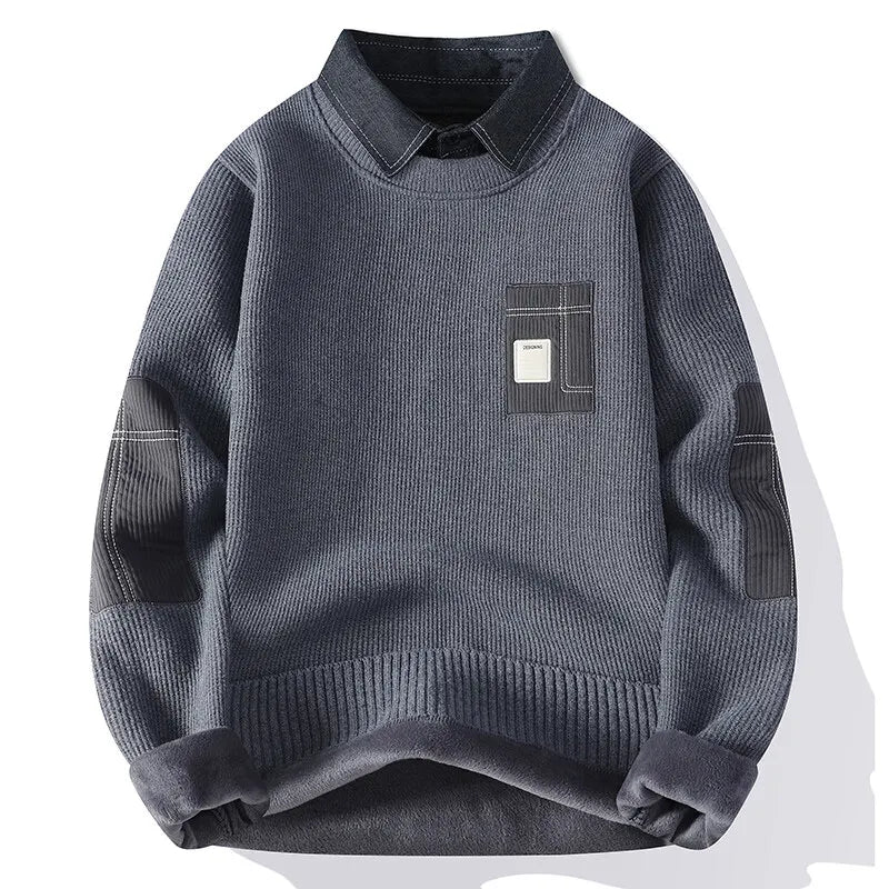 Brooks | Denim-Look Knit Top