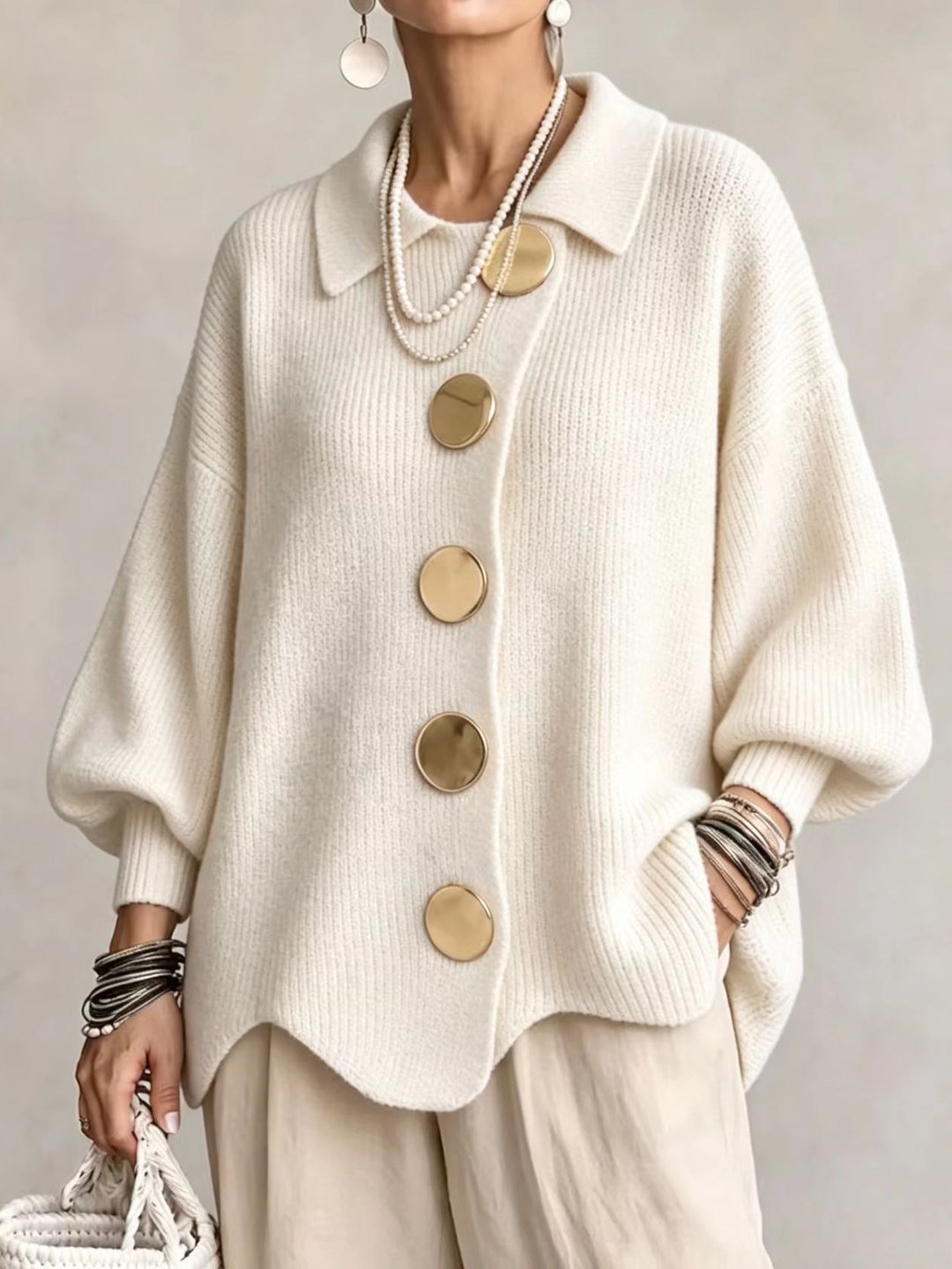 Stefanie | Oversized Collared Cardigan