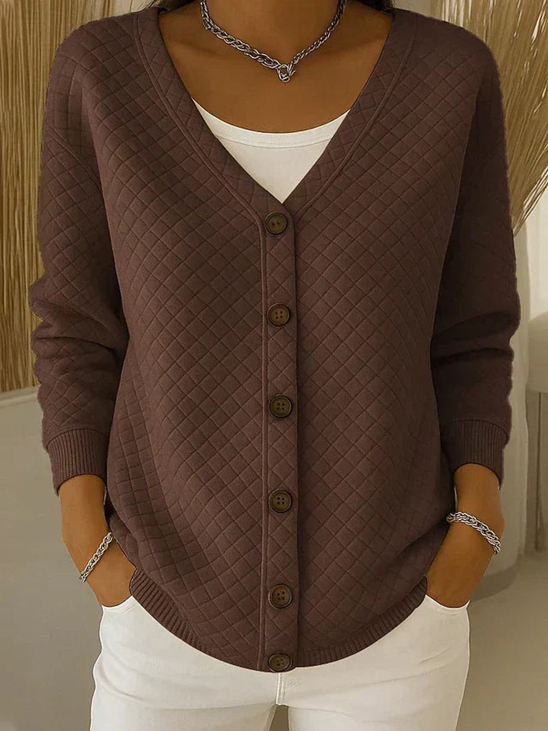 Trane | Quilted Button Cardigan