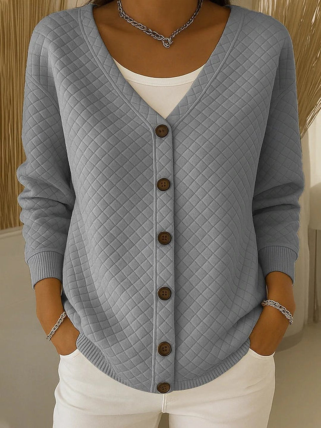 Trane | Quilted Button Cardigan