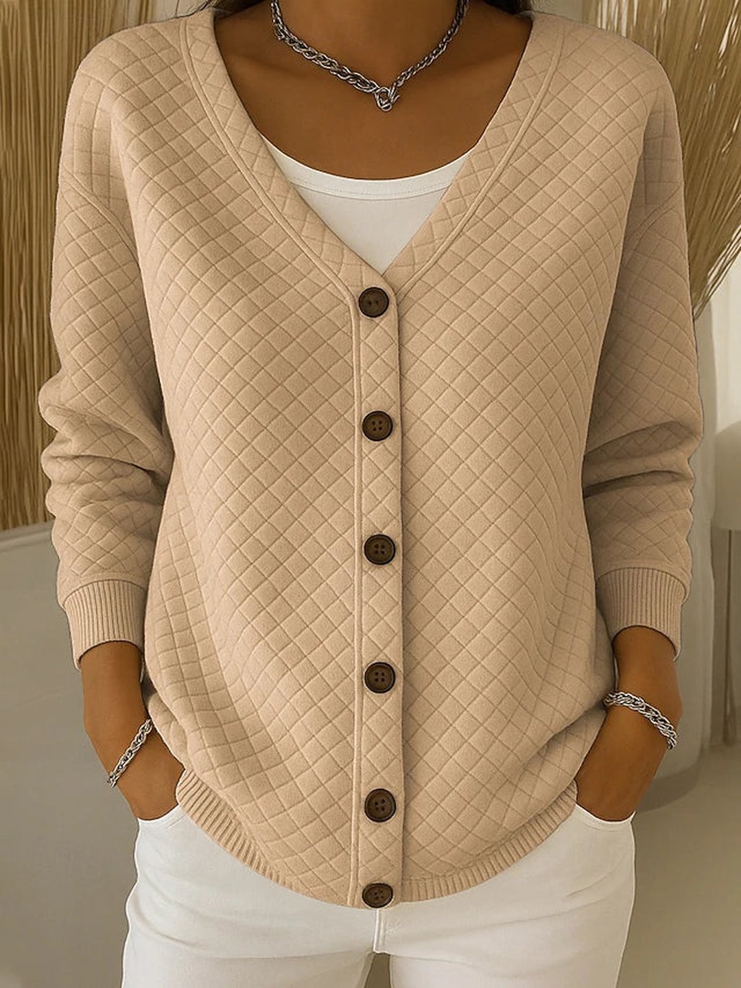 Trane | Quilted Button Cardigan