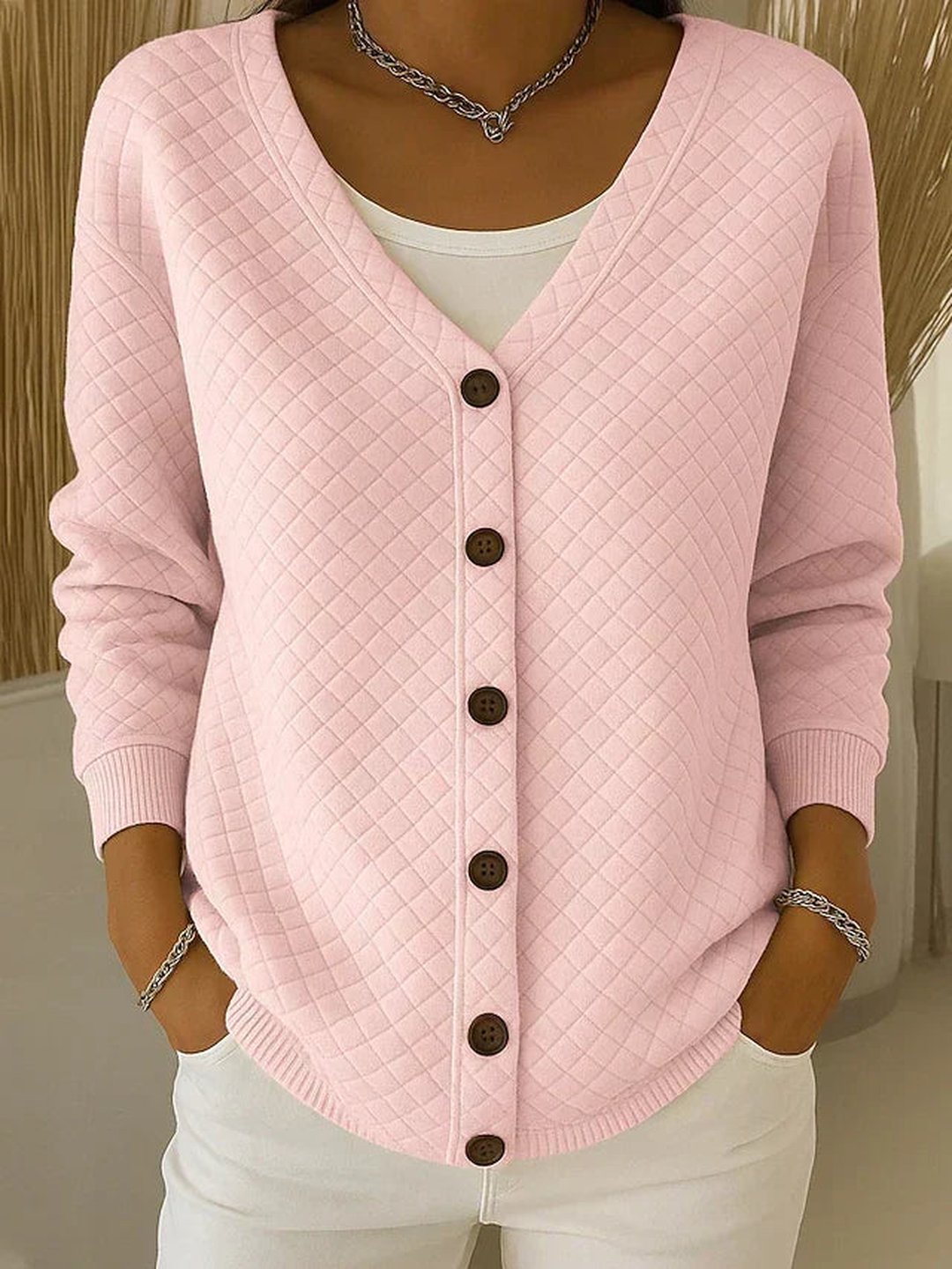Trane | Quilted Button Cardigan