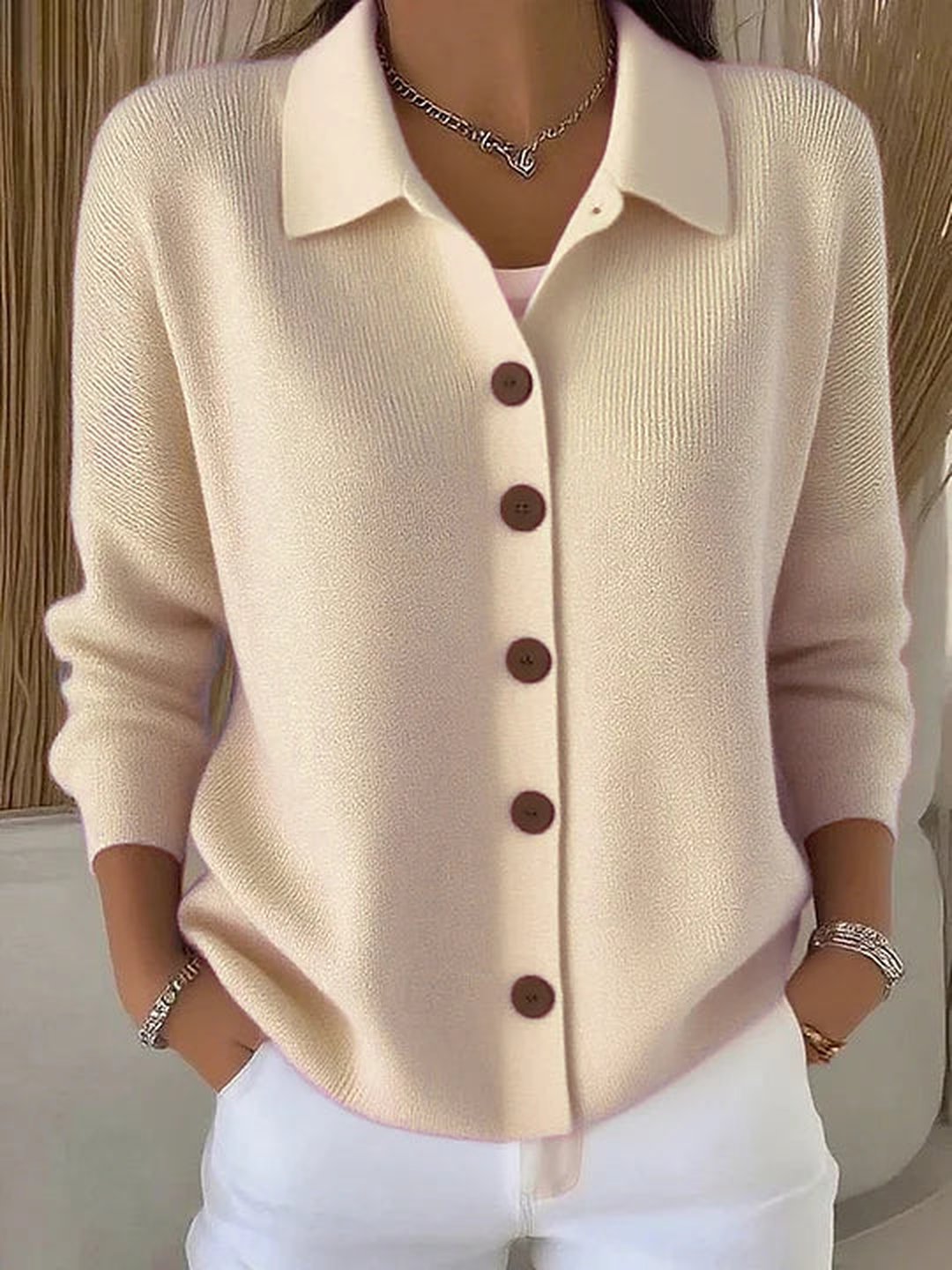 Tryphosa | Collared Button-Front Cardigan