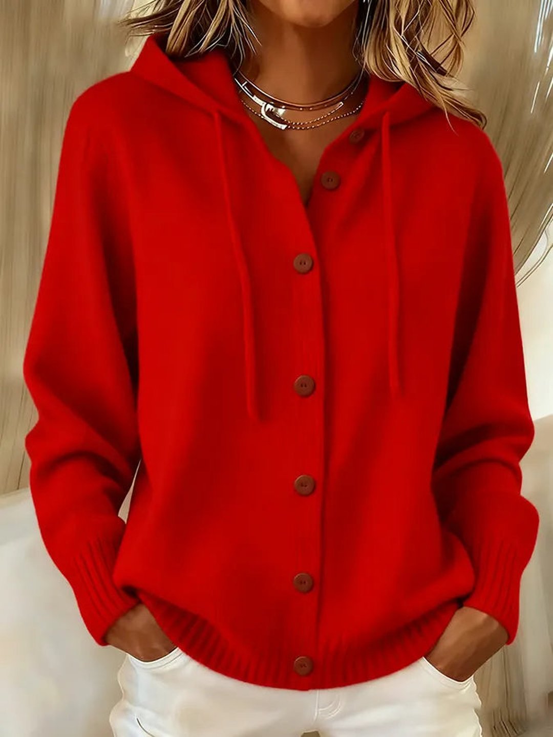 Nesida | Hooded Button Cardigan