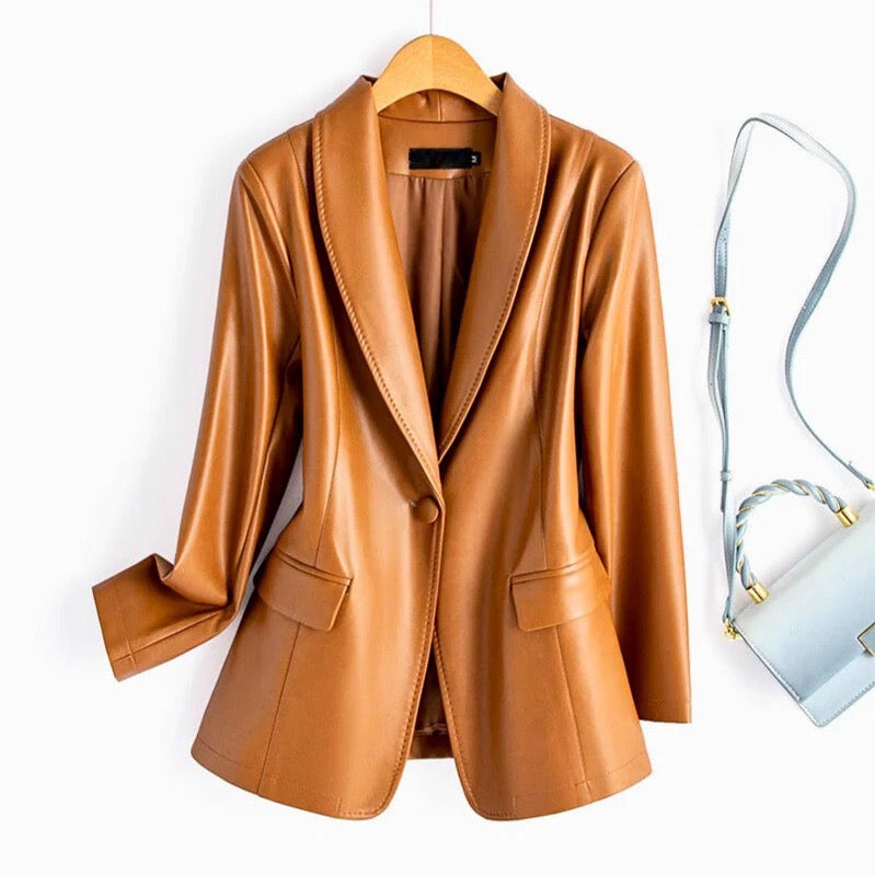 Monaco | Leather-Look Blazer