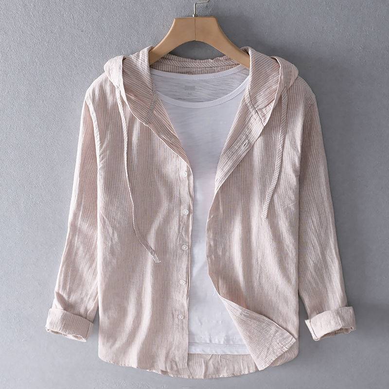 Nomi | Linen Cotton Hooded Shirt