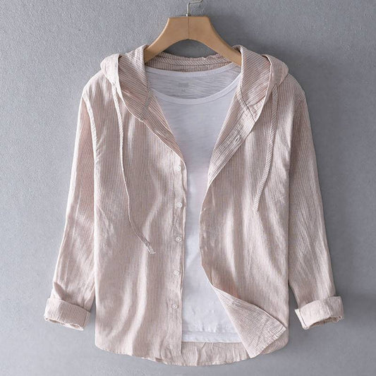 Nomi | Linen Cotton Hooded Shirt