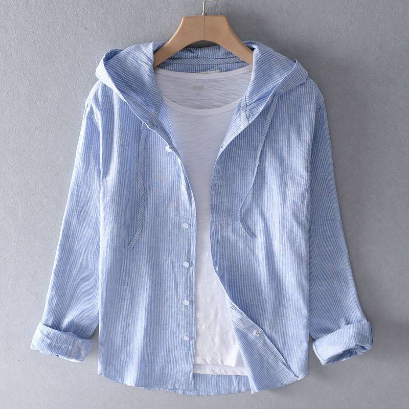 Nomi | Linen Cotton Hooded Shirt