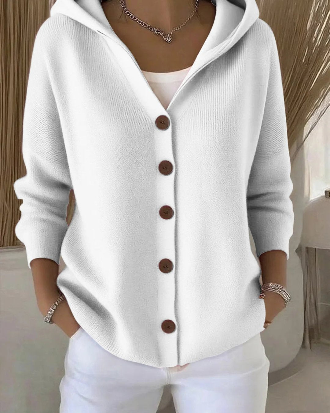 Evadne | Hooded Button Cardigan