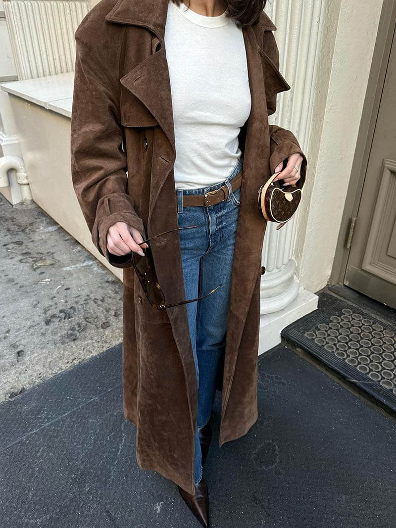 Freja | Long Suede-Look Coat
