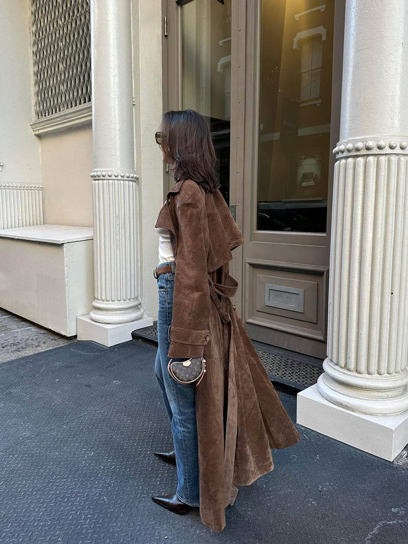 Freja | Long Suede-Look Coat