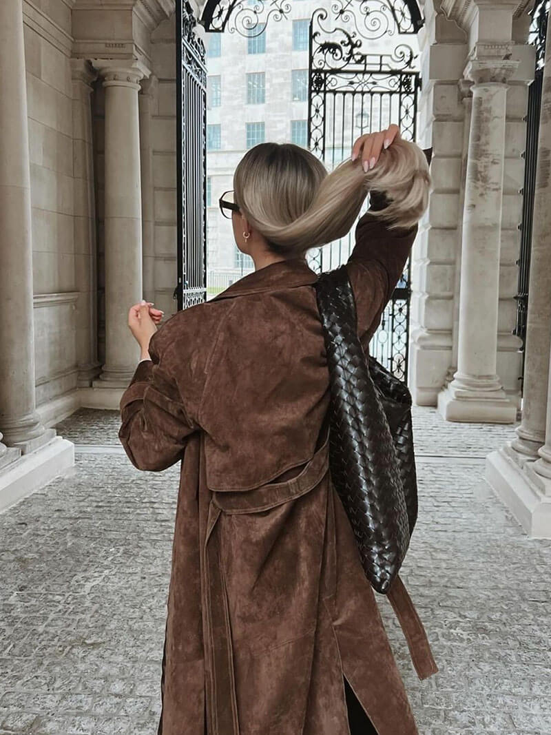 Freja | Long Suede-Look Coat