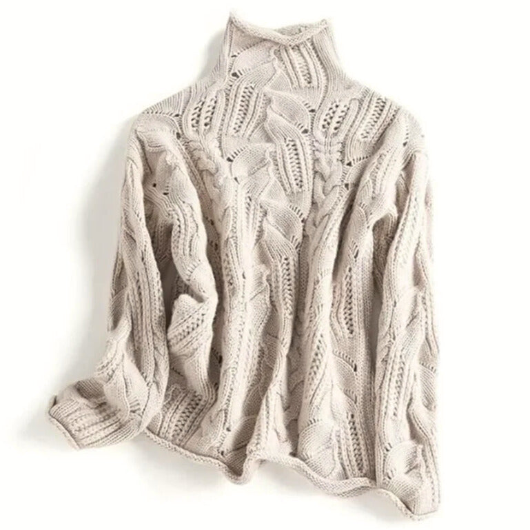 Sofia | Cable Knit Roll-Neck Jumper