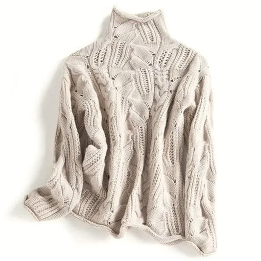 Sofia | Cable Knit Roll-Neck Jumper