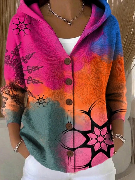 Colomba | Printed Hooded Cardigan