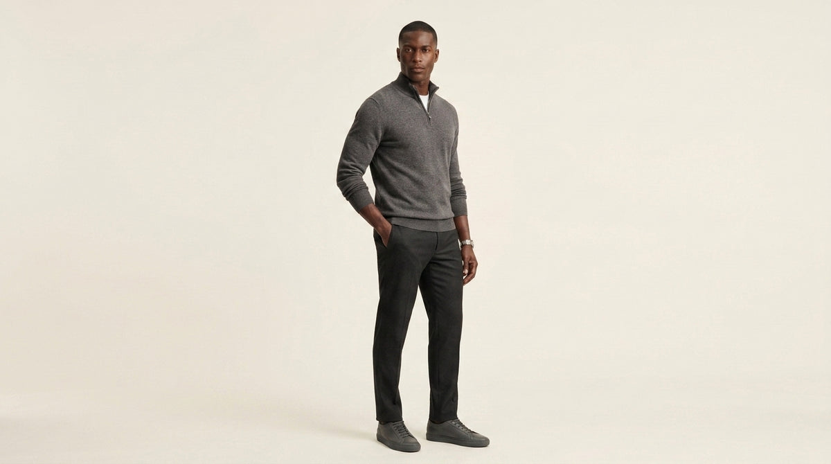 Amalfi zip neck jumper in grey