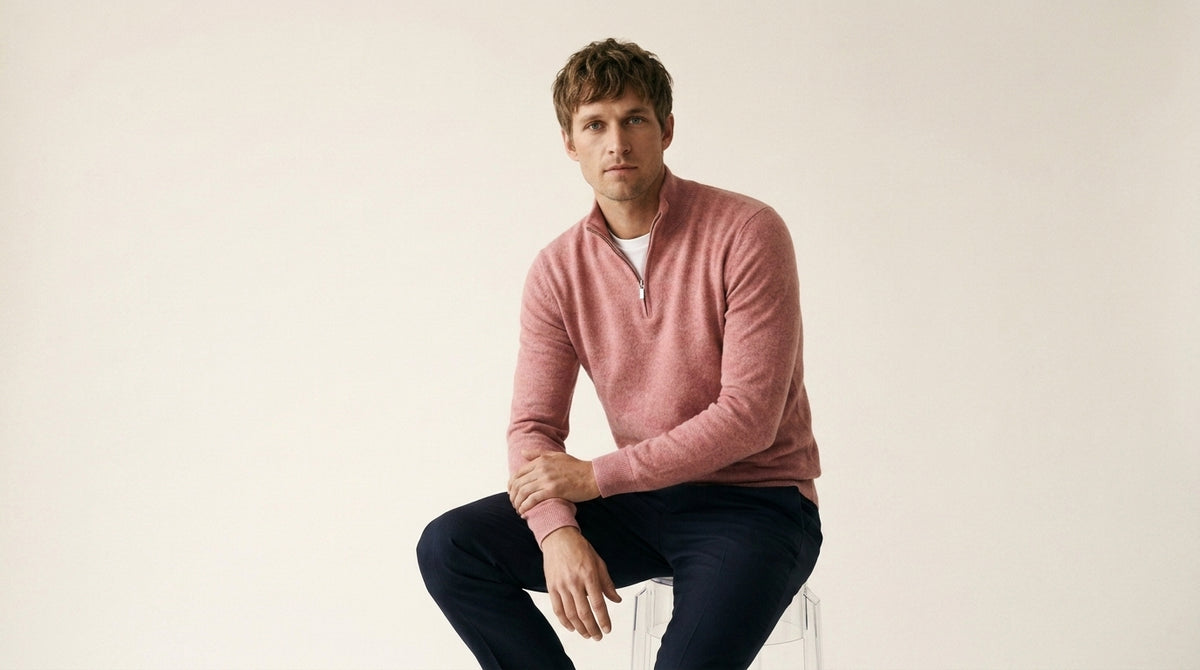 Amalfi zip neck jumper in pink
